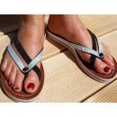 SEESTERN Damen Leder Zehentrenner Zehensandale Zehensteg Sandalen in Größe 36-44 /2121 Schwarz EUR 38