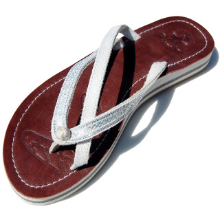 SEESTERN Damen Leder Zehentrenner Zehensandale Zehensteg Sandalen in Größe 36-44 /2121 Weiß EUR 43