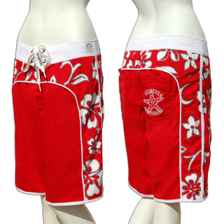 SEESTERN Damen Microstrech Boardshorts Surfshorts Boardshort Badehorts XS-4XL /2124 Rot 2XL