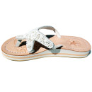 SEESTERN Mädchen Leder Zehentrenner Zehensandale Zehensteg Sandalen in Gr.25-36 /2100 Weiß EUR 34