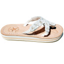 SEESTERN Mädchen Leder Zehentrenner Zehensandale Zehensteg Sandalen in Gr.25-36 /2100 Weiß EUR 35