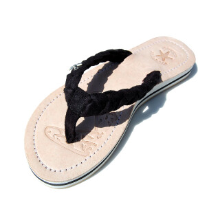 SEESTERN Damen Leder Zehentrenner Zehensandale Zehensteg Sandalen in Größe 36-44 /2137 Schwarz EUR 40