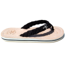 SEESTERN Damen Leder Zehentrenner Zehensandale Zehensteg Sandalen in Größe 36-44 /2137 Schwarz EUR 42