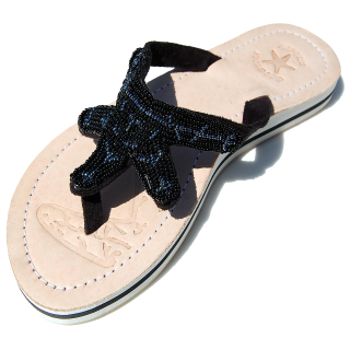 SEESTERN Damen Leder Zehentrenner Zehensandale Zehensteg Sandalen in Größe 36-44 /2120 Schwarz EUR 41