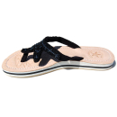 SEESTERN Damen Leder Zehentrenner Zehensandale Zehensteg Sandalen in Größe 36-44 /2120 Schwarz EUR 41