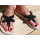 SEESTERN Damen Leder Zehentrenner Zehensandale Zehensteg Sandalen in Größe 36-44 /2120 Schwarz EUR 41