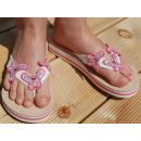 SEESTERN Mädchen Leder Zehentrenner Zehensandale Zehensteg Sandalen in Gr.25-36 /2101 Weiß EUR 26