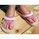 SEESTERN Mädchen Leder Zehentrenner Zehensandale Zehensteg Sandalen in Gr.25-36 /2106 Rosa EUR 26