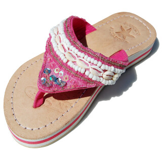 SEESTERN Mädchen Leder Zehentrenner Zehensandale Zehensteg Sandalen in Gr.25-36 /2106 Rosa EUR 27