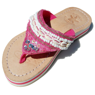 SEESTERN Mädchen Leder Zehentrenner Zehensandale Zehensteg Sandalen in Gr.25-36 /2106 Rosa EUR 34