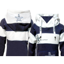 SEESTERN Kinder Langes Kapuzen Sweat Shirt Pullover Hoody Sweater Gr.116-164 /2105 Navy_Weiß 146 - 152