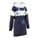 SEESTERN Kinder Langes Kapuzen Sweat Shirt Pullover Hoody Sweater Gr.116-164 /2105 Navy_Weiß 146 - 152