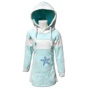 SEESTERN Kinder Langes Kapuzen Sweat Shirt Pullover Hoody Sweater Gr.116-164 /2105 Mint_Weiß 110 - 116