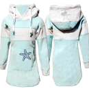 SEESTERN Kinder Langes Kapuzen Sweat Shirt Pullover Hoody Sweater Gr.116-164 /2105 Mint_Weiß 134 - 140
