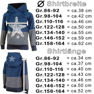 SEESTERN Kinder Kapuzen Sweat Shirt Kapuzen Pullover Hoody Sweater Gr.104-164 /2101 Blau 98-104