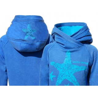 SEESTERN Kinder Kapuzen Sweat Shirt Kapuzen Pullover Hoody Sweater Gr.104-164 /2101 Blau 134-140