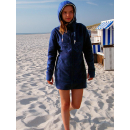 SEESTERN Damen Kapuzen Fleecejacke 2WegeZipper Fleecemantel Fleece Sweatj.XS-4XL /2126.Navy_Grau S
