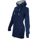 SEESTERN Damen Kapuzen Fleecejacke 2WegeZipper Fleecemantel Fleece Sweatj.XS-4XL /2126.Navy_Grau S
