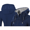 SEESTERN Damen Kapuzen Fleecejacke 2WegeZipper Fleecemantel Fleece Sweatj.XS-4XL /2126.Navy_Grau S