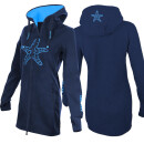 SEESTERN Damen Kapuzen Fleecejacke 2WegeZipper Fleecemantel Fleece Sweatj.XS-4XL /2126.Navy_lb 3XL