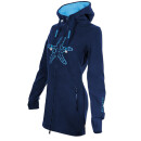 SEESTERN Damen Kapuzen Fleecejacke 2WegeZipper Fleecemantel Fleece Sweatj.XS-4XL /2126.Navy_lb 3XL