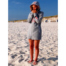 SEESTERN Damen Kapuzen Fleecejacke 2WegeZipper Fleecemantel Fleece Sweatj.XS-4XL /2126.Grau_Rot XS