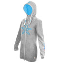 SEESTERN Damen Kapuzen Fleecejacke 2WegeZipper Fleecemantel Fleece Sweatj.XS-4XL /2126.Grau_lb 4XL