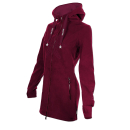SEESTERN Damen Kapuzen Fleecejacke 2WegeZipper Fleecemantel Fleece Sweatj.XS-4XL /2126.Bordeaux L