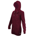 SEESTERN Damen Kapuzen Fleecejacke 2WegeZipper Fleecemantel Fleece Sweatj.XS-4XL /2126.Bordeaux L