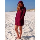 SEESTERN Damen Kapuzen Fleecejacke 2WegeZipper Fleecemantel Fleece Sweatj.XS-4XL /2126.Bordeaux L