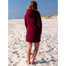 SEESTERN Damen Kapuzen Fleecejacke 2WegeZipper Fleecemantel Fleece Sweatj.XS-4XL /2126.Bordeaux L