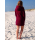 SEESTERN Damen Kapuzen Fleecejacke 2WegeZipper Fleecemantel Fleece Sweatj.XS-4XL /2126.Bordeaux L