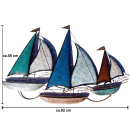 SEESTERN Segelboote Metall / Holz Wand Deko Verzierung Hänge Wand Dekoration 85cm /2101