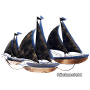 SEESTERN Segelboote Metall / Holz Wand Deko Verzierung Hänge Wand Dekoration 85cm /2101