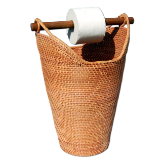 SEESTERN Toilettenpapier Halter Ratankorb Klopapier Korbhalter Höhe 50 cm /2149