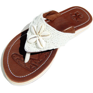 SEESTERN Damen Leder Zehentrenner Zehensandale Zehensteg Sandalen in Größe 36-44 /2229 Weiß EUR 36
