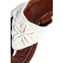 SEESTERN Damen Leder Zehentrenner Zehensandale Zehensteg Sandalen in Größe 36-44 /2229 Weiß EUR 36