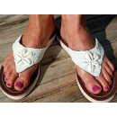 SEESTERN Damen Leder Zehentrenner Zehensandale Zehensteg Sandalen in Größe 36-44 /2229 Weiß EUR 36