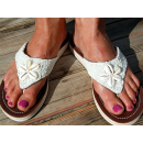 SEESTERN Damen Leder Zehentrenner Zehensandale Zehensteg Sandalen in Größe 36-44 /2229 Weiß EUR 40