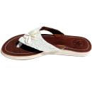 SEESTERN Damen Leder Zehentrenner Zehensandale Zehensteg Sandalen in Größe 36-44 /2229 Weiß EUR 40