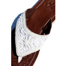 SEESTERN Damen Leder Zehentrenner Zehensandale Zehensteg Sandalen in Größe 36-44 /2228 Weiß EUR 36