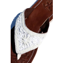 SEESTERN Damen Leder Zehentrenner Zehensandale Zehensteg Sandalen in Größe 36-44 /2228 Weiß EUR 44