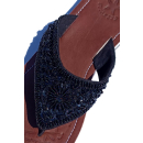 SEESTERN Damen Leder Zehentrenner Zehensandale Zehensteg Sandalen in Größe 36-44 /2228 Schwarz EUR 40