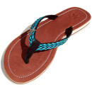 SEESTERN Damen Leder Zehentrenner Zehensandale Zehensteg Sandalen in Größe 36-44 /2226 Schwarz EUR 43