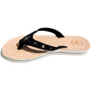 SEESTERN Damen Leder Zehentrenner Zehensandale Zehensteg Sandalen in Größe 36-44 /2222 Schwarz EUR 43