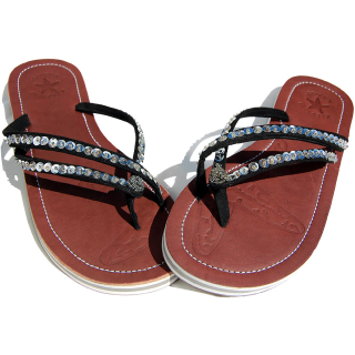 SEESTERN Damen Leder Zehentrenner Zehensandale Zehensteg Sandalen in Gre 36-44 /2221