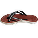 SEESTERN Damen Leder Zehentrenner Zehensandale Zehensteg Sandalen in Größe 36-44 /2221 Schwarz_Silber EUR 38