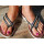 SEESTERN Damen Leder Zehentrenner Zehensandale Zehensteg Sandalen in Größe 36-44 /2221 Schwarz_Silber EUR 38