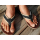 SEESTERN Herren Leder Zehentrenner Zehensandale Zehensteg Sandalen Gr.40-50 /1961 Schwarz EUR 41