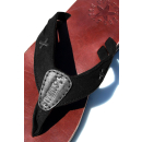 SEESTERN Herren Leder Zehentrenner Zehensandale Zehensteg Sandalen Gr.40-50 /1966 Schwarz EUR 42